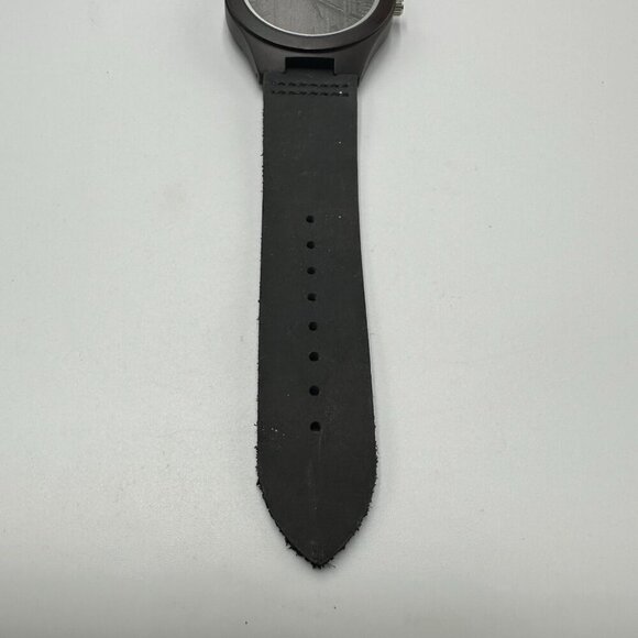 3 for $30 Minimalist Watch Men Brown Wood Case Black Leather Band 45MM - Picture 4 of 14